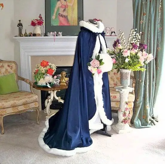 Winter Wedding Coat Hooded Bridal Capes Cloaks Wedding Cloak Winter
