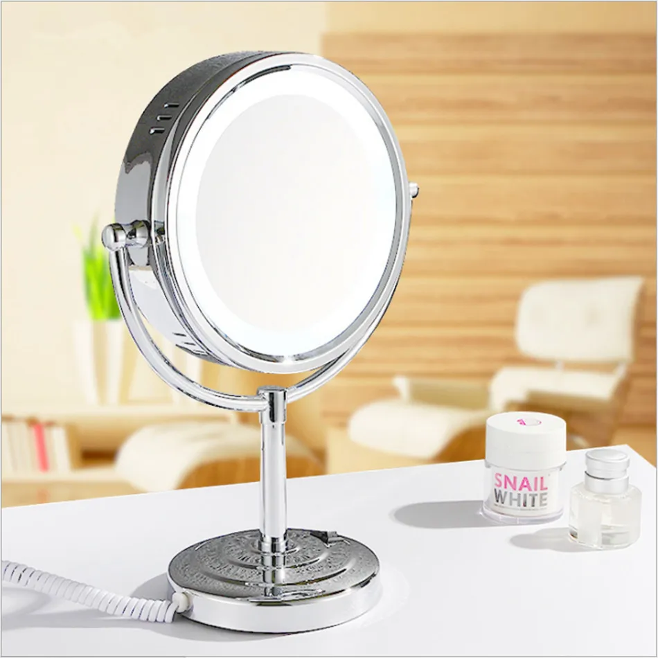 Professional LED makeup mirror 9 Inch compact cosmetic mirror lady's 3X