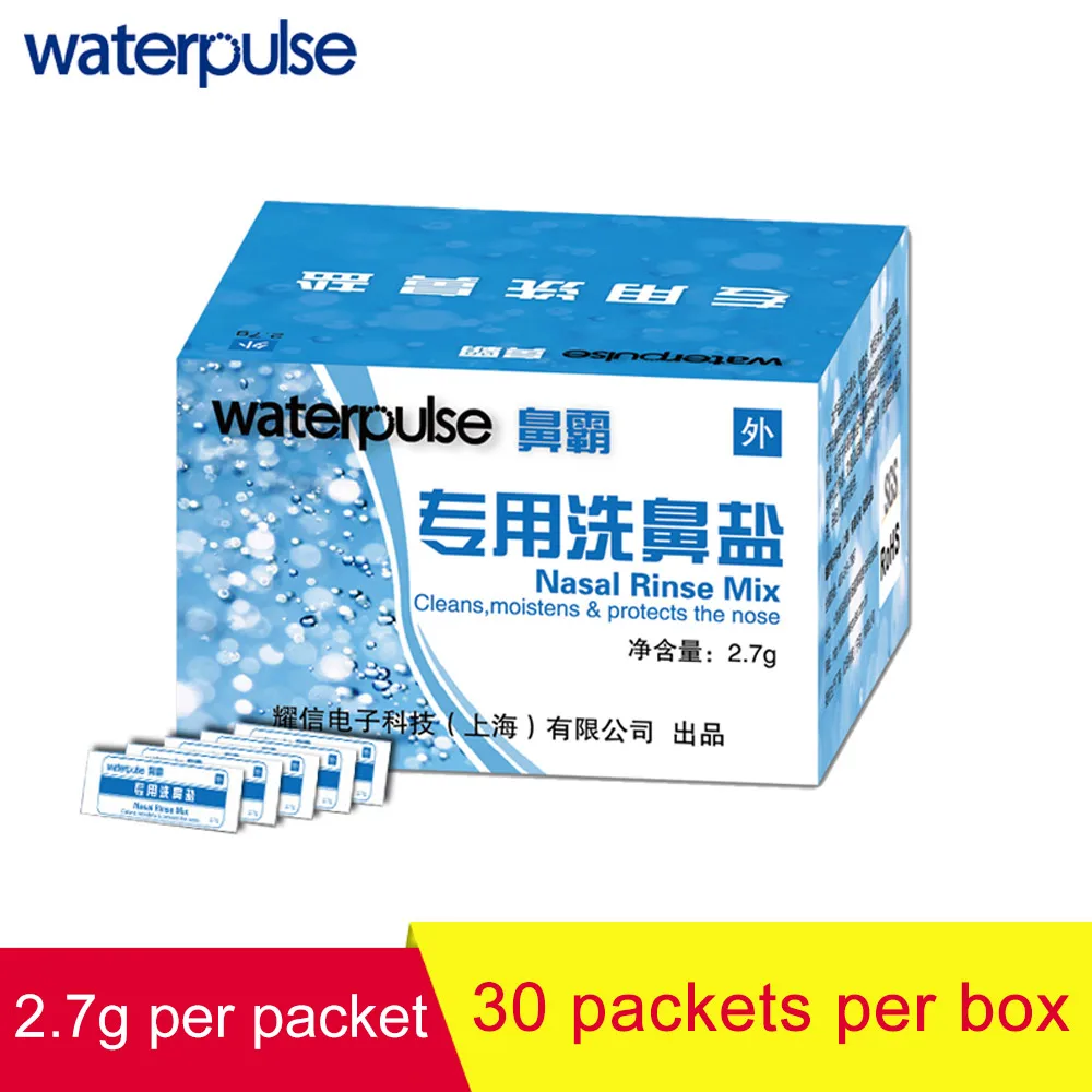 

Waterpulse Nasal Rinse Mix Salt Sinus Rinse Irritation Gargle for Nose Wash Bottle Oral Irrigator Accessories Allergies 2.7g*30