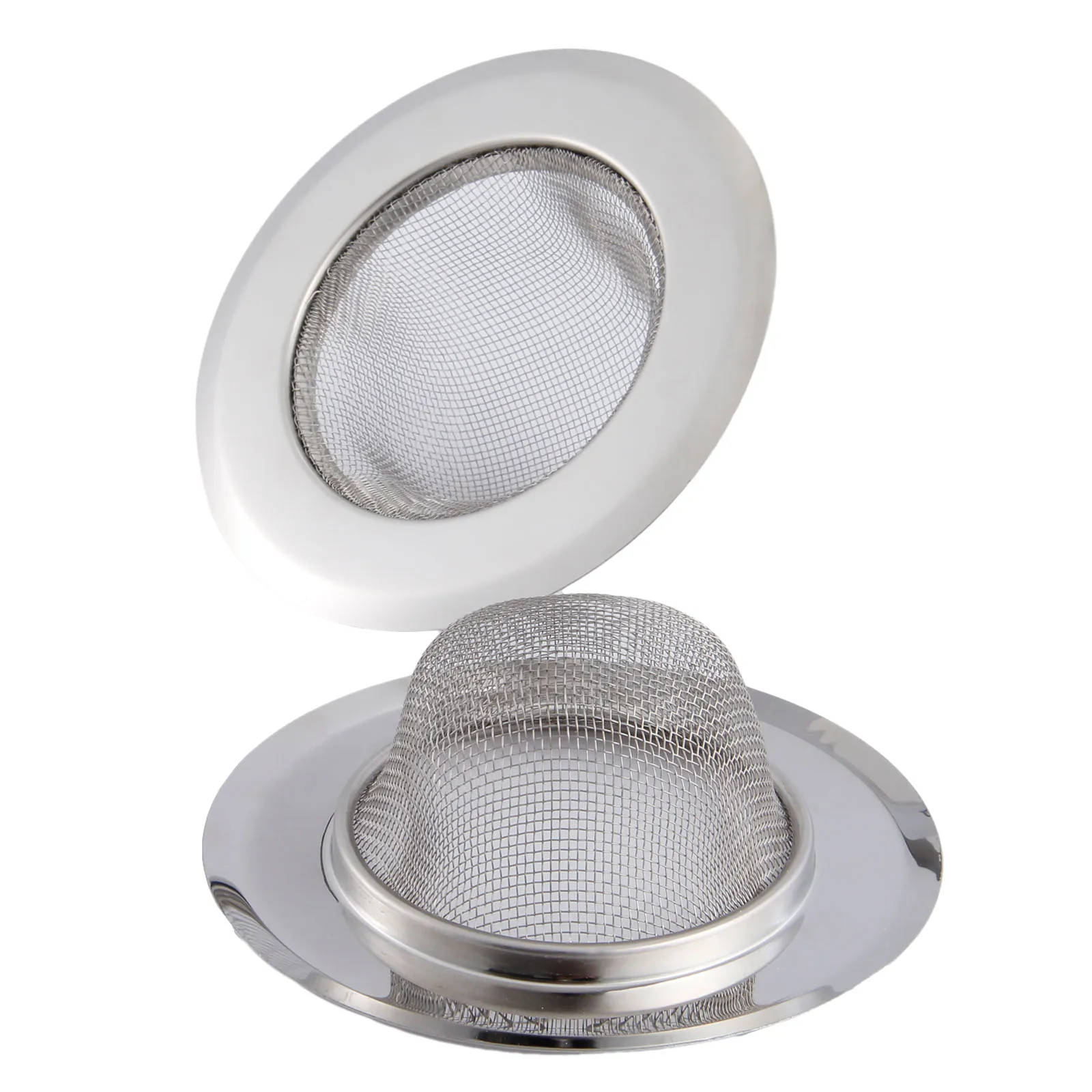 2Pcs Kitchen Sink Strainer 11.3CM Stainless Steel Bathtub Hair Catcher Stopper Bathroom Shower Drain Hole Filter Sink Strainer