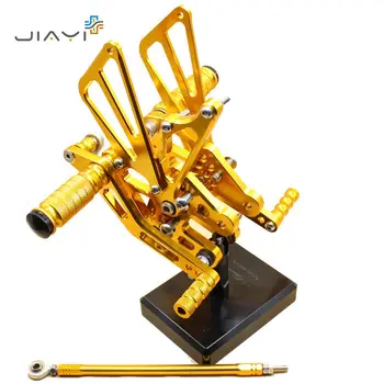 

CNC Billet Motorcycle Adjustable Rearset Foot Pegs Pedals Rest Rear Racing Set For Suzuki GSXR1000 GSXR 1000 K7 2007-2008 Gold