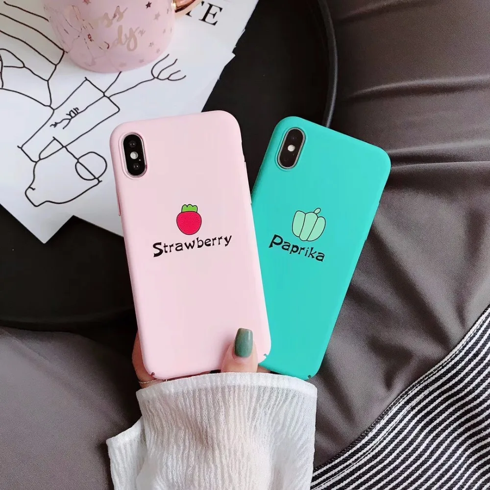 Fashion Cute Case For iPhone X 7 8 6 6S Case lemon strawberry Fruit
