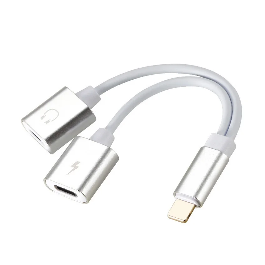 For iPhone X 7P headphone adapter iphone8 dual lighting line control two in one listening song charging line For iPhone X 7P headphone adapter iphone8 dual lighting line control two in one listening song charging line