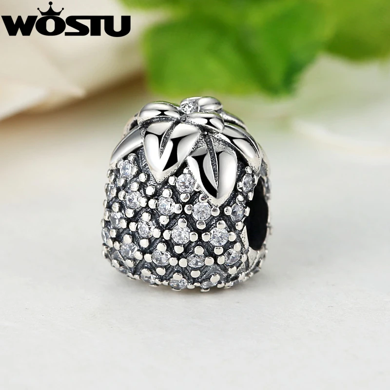 

100% 925 Sterling Silver Sparkling Pineapple Charm Beads Fit Original WST Bracelet Pendant Authentic Jewelry