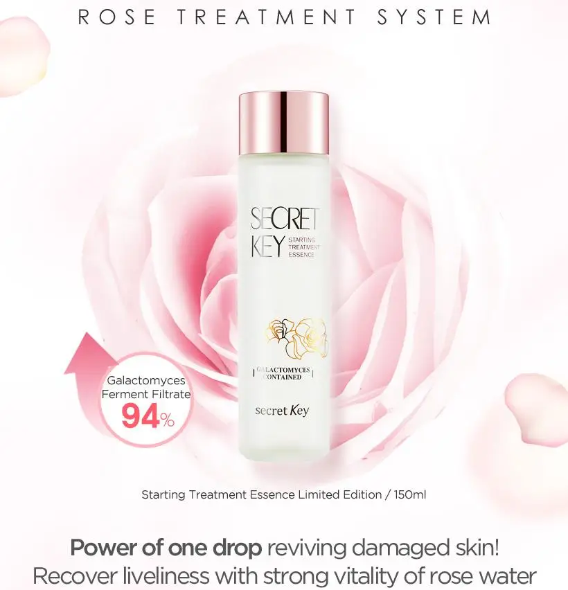 SECRET KEY Starting Treatment Essence Rose Edition 150ml Moisturizing Facial Serum Whitening Firming Essence Korea Cosmetics