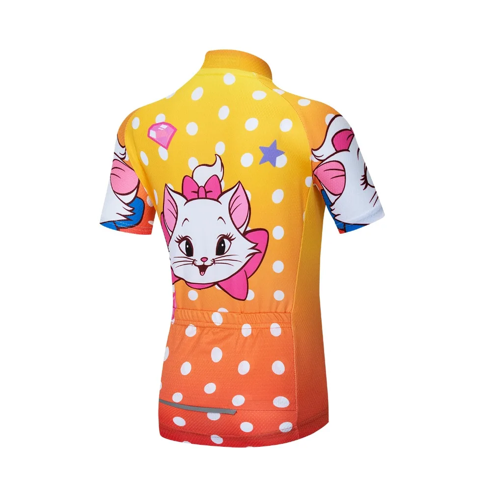 Летняя детская одежда для езды на велосипеде, одежда для езды на велосипеде, майка для езды на велосипеде, спортивная одежда для мальчиков и девочек, розовая футболка с котом, 10 стилей