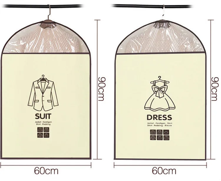 Утолщение нетканое полотно чехол для одежды Пыленепроницаемая Одежда Висячие вакуумные пакеты для одежды принадлежности для хранения