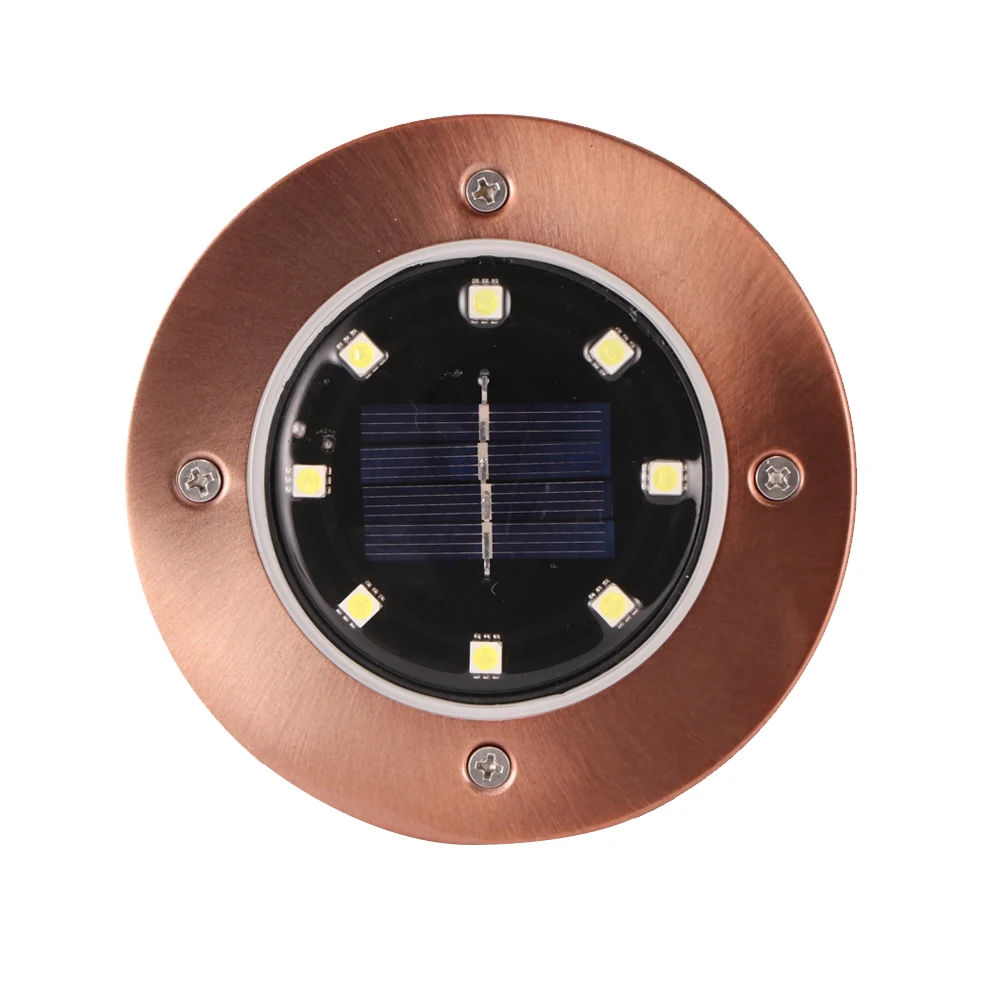 8LED Солнечная энергия похороненный свет под заземлением лампа Открытый Путь сад