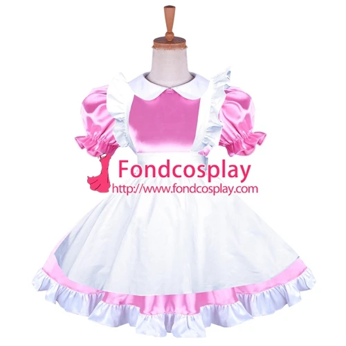 Lockable Sissy maid атласное платье униформа косплей костюм на заказ [G1645]