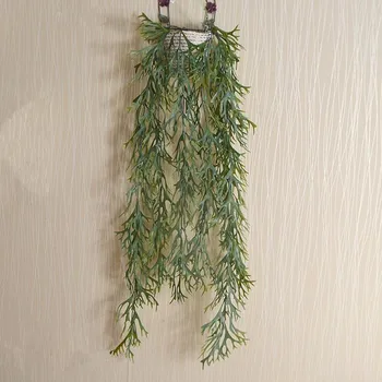 

4pcs Plastics Tufting Antlers Leaf Rattan Artificial Foliage Greenery Green Plant Vine for Wedding Christmas Party Home Decora