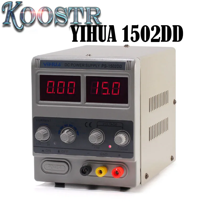 

YIHUA 1502DD Adjustable Variable Output DC Power Supply LED Display Phone Repair Power Test Regulated Power Supply 15V 2A