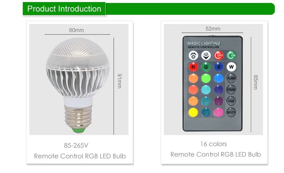 Бренд Foxanon E27 RGB затемнения светодио дный свет 85-265 В 110 V 220 V несколько Цвет лампы 9 Вт + 24key ИК-пульт дистанционного Управление освещения