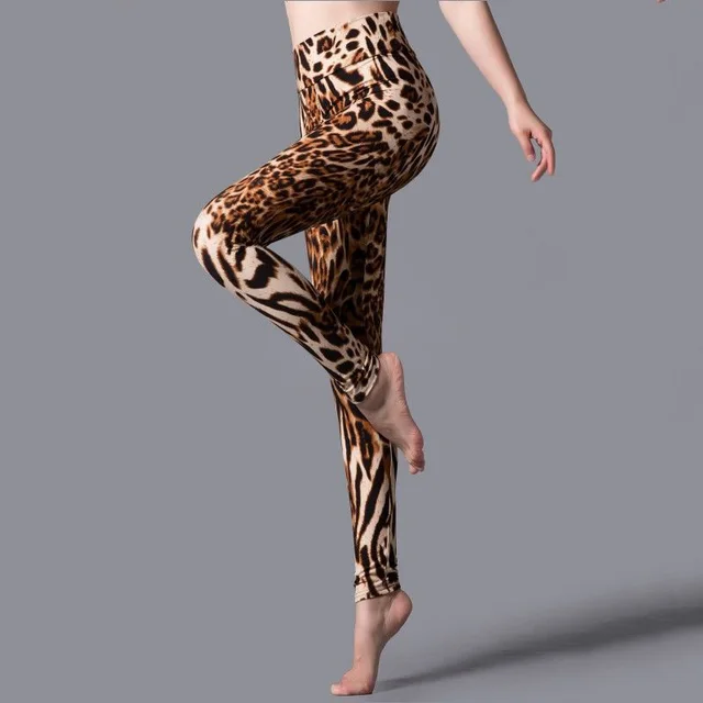 YSDNCHI New Stripe Leopard Print Leggings Women High Waist Legings Work Out Legging Sporting Push Up