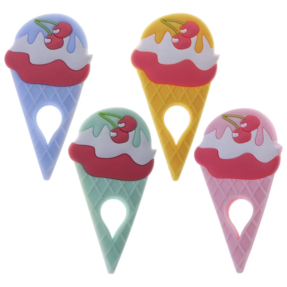 

Baby Teether Ice Cream Food Grade Silicone BPA Free Teething Oral Dental Care Newborn Chewable Toys Pendant Necklace Pacifier