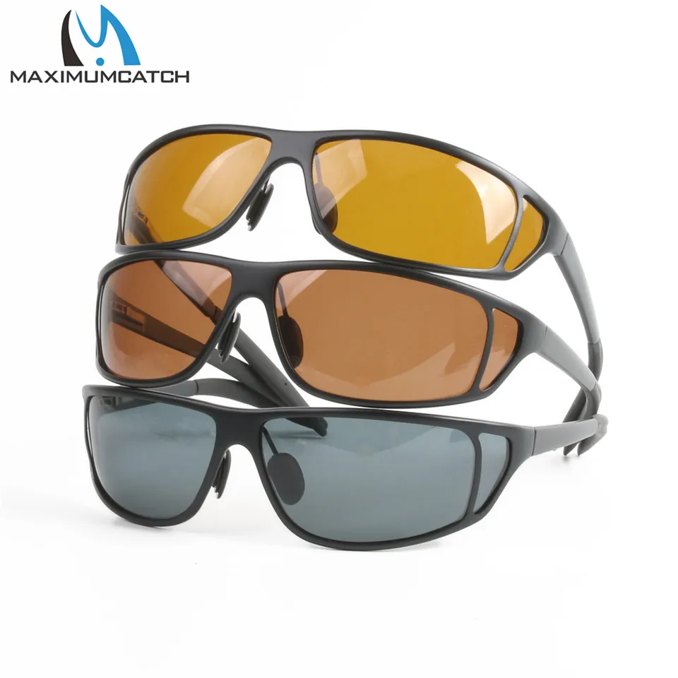 Maximumcatch, титановая Металлическая оправа, поляризационные солнцезащитные очки для рыбалки, серый/желтый/коричневый цвет, солнцезащитные очки для рыбалки