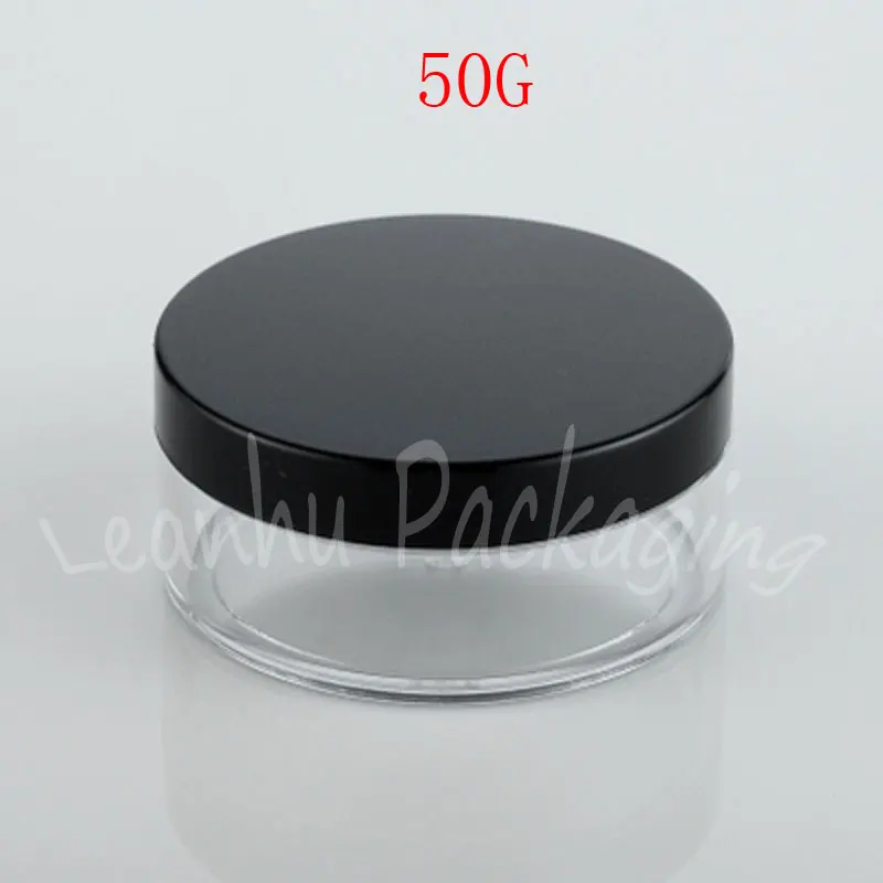 

50G Transparent Empty Plastic Sifter Loose Powder Jar , 50CC Empty Cosmetic Container , Makeup Sub-bottling ( 30 PC/Lot )