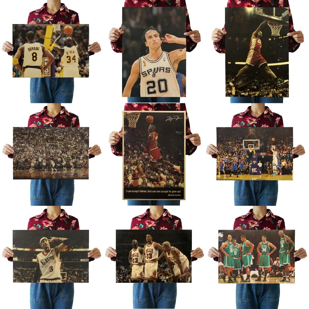 

NBA Kobe James Jordan / Green Lantern /kraft paper/Wall stickers/cafe bar poster/Retro Poster/decorative painting