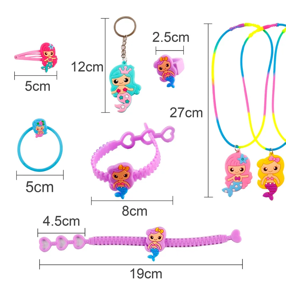 Staraise Mermaid Party Decor Bracelet Key Chain Happy Birthday Party Decoration Kids Birthday Gifts Baby Shower Toil