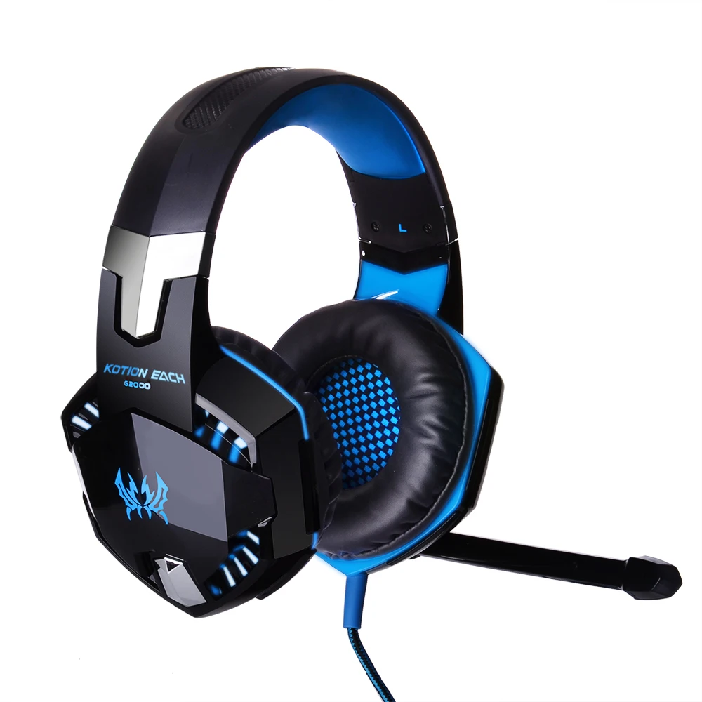 KOTION EACH G2000 Over Ear Game Gaming Headphone Headset Earphone Headband With Mic Stereo Bass LED