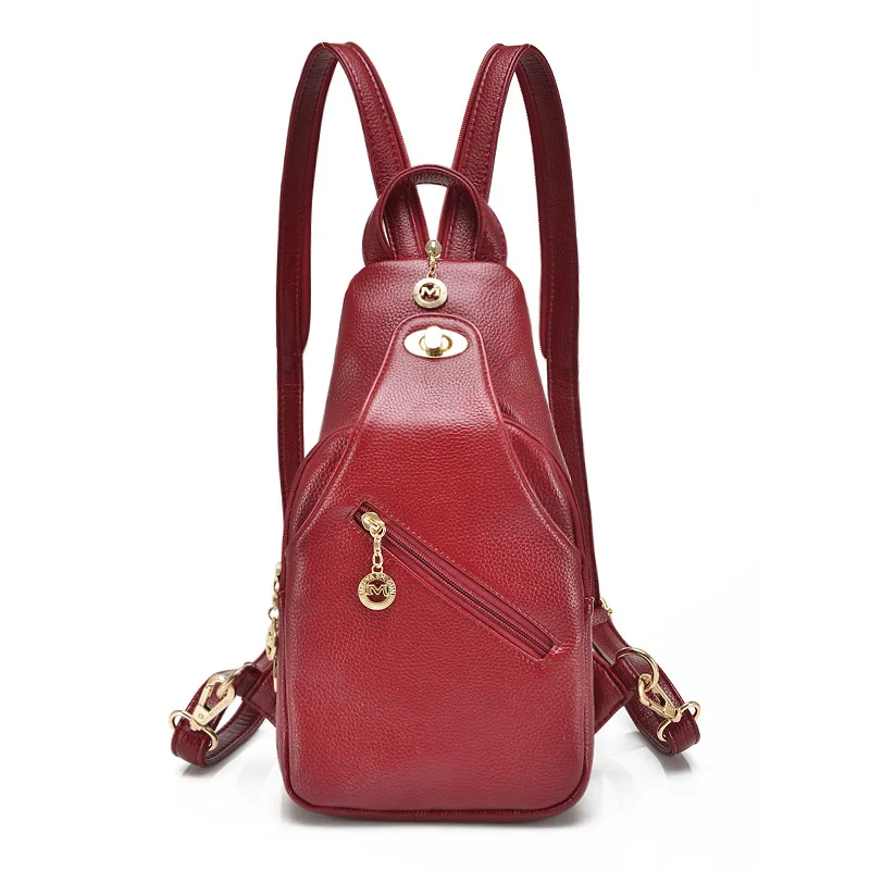 Fashion Genuine Leather font b Women b font font b Backpack b font Black Shoulder Bag