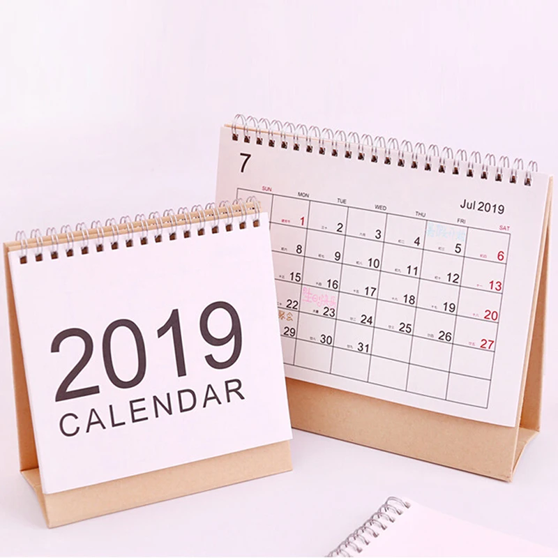 

1pc 2019 Table Calendar Weekly Planner Monthly Plan Monthly Plan With NOTES On the Back To Do List Desk Calendar