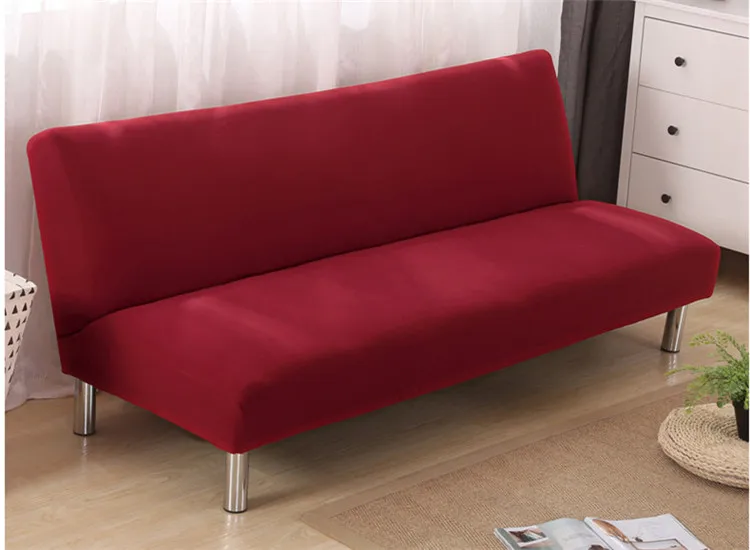 Эластичный Универсальный складной диван-кровать, однотонная плотная накидка, нескользящий диван с подлокотниками, пылезащитный чехол, чехол для дивана