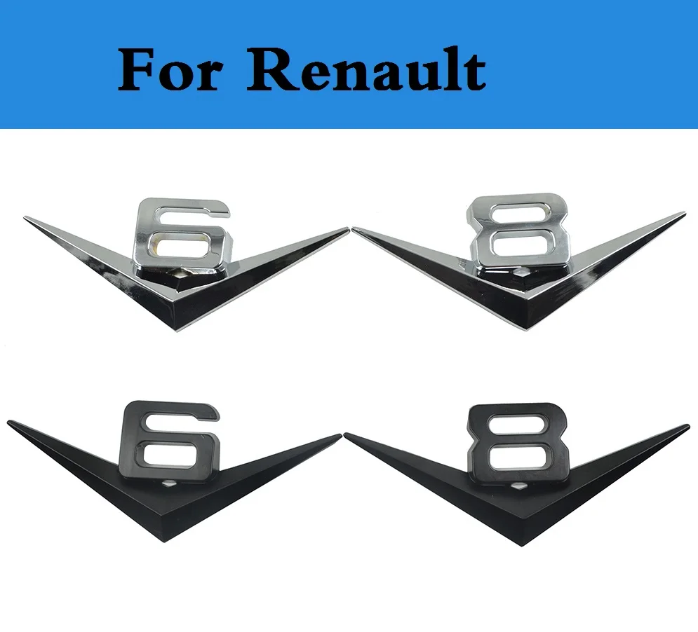 Silver Chrome 3D Metal TURBO Badge Sticker for Renault Clio Megane Laguna Twingo