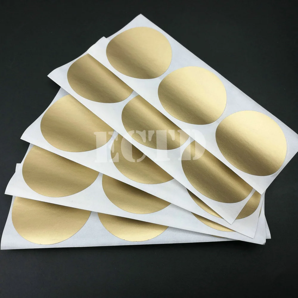 

500pcs Scratch Off Stickers 50x50mm 2" Circle Gold Color Round Shape For Games Wedding Party Tickets Promotional Games Favors
