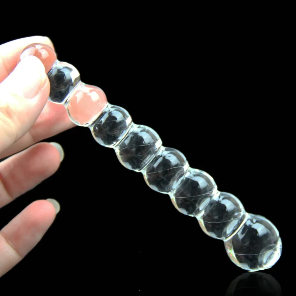 HH050  Beaded Sensual Glass Dildo  (7)