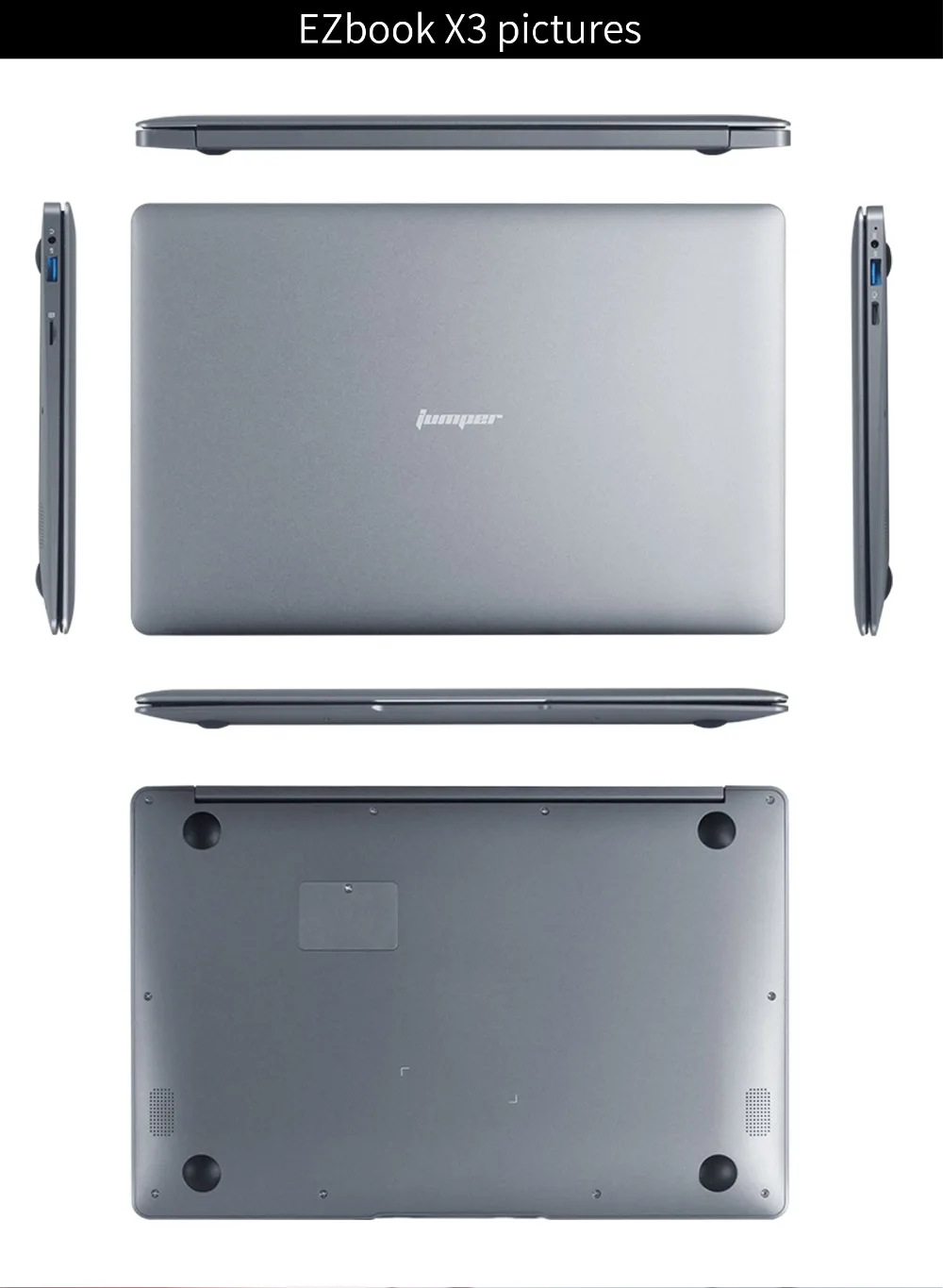 Jumper EZbook X3 Ноутбук 13,3 дюймов ips дисплей ноутбук 6 ГБ 64 Гб eMMC Intel Apollo Lake N3350 2,4G/5G WiFi с M.2 SATA SSD слотом