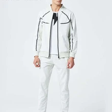 TANGNEST/для мужчин повседневные Костюмы спортивный костюм Фитнес Одежда для 2 шт. повседневные штаны куртки MSY173