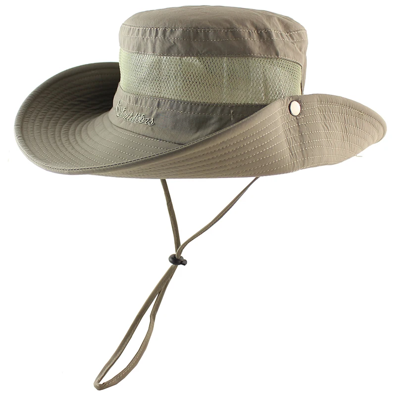شبكة دلو قبعة الصيف الرجال النساء الصيد boonie قبعة uv حماية طويلة كبيرة واسعة بريم بوب المشي في الهواء الطلق تنفس
