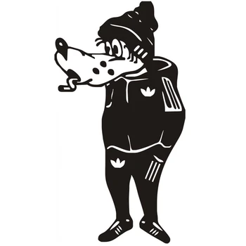 

CS-752#12*22cm The wolf in costume, Well, wait! funny car sticker vinyl decal silver/black for auto car stickers styling