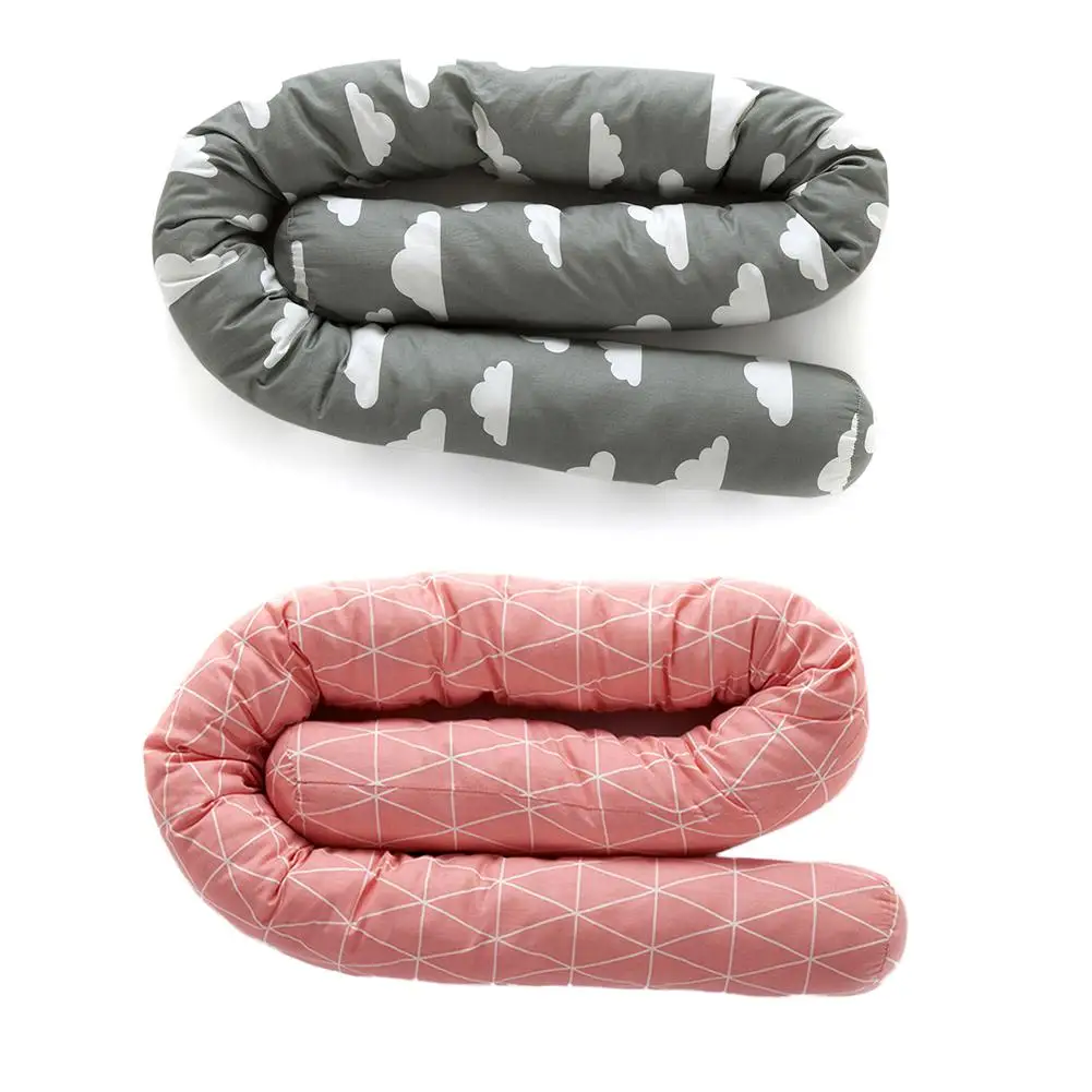 Кровать бампер змея кроватка детская кроватка с амортизатором Подушка кровать для малыша сон бампер розовый ромбик серые облака мягкие подушки змея