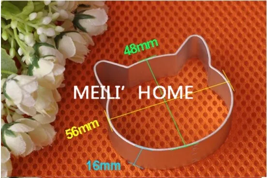 Рождественские Формы Инструменты из алюминиевого сплава в форме кошачьей головы помадка Печенье Торт Sugarcraft плунжерный резак 2698