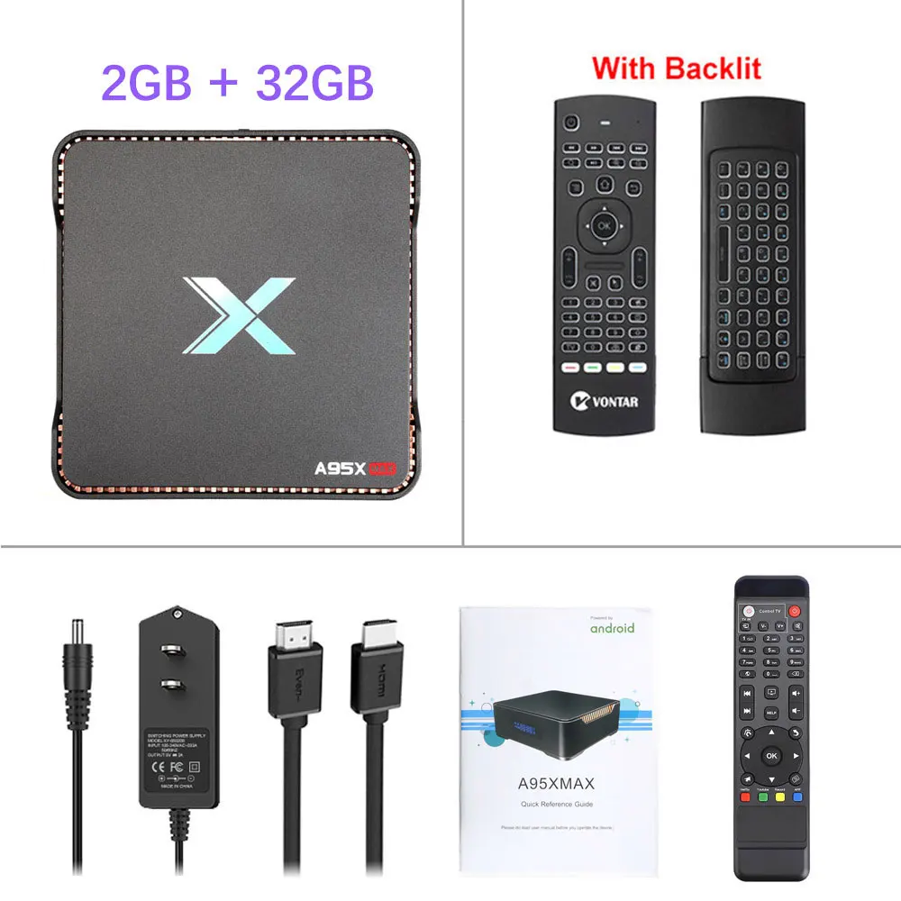 Запись видео Android tv Box A95X MAX Android 8,1 4K HD Smart tv Box 4 Гб 64 Гб Amlogic S905X2 2,4G и 5G двойной Wifi BT4.2 1000M LAN - Цвет: 2G 32G MX3 air mouse