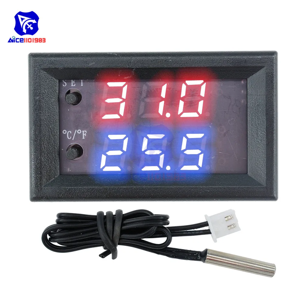 Fahrenheit 10A//12V LED Digital Temperature Controller NTC Sensor F Thermostat