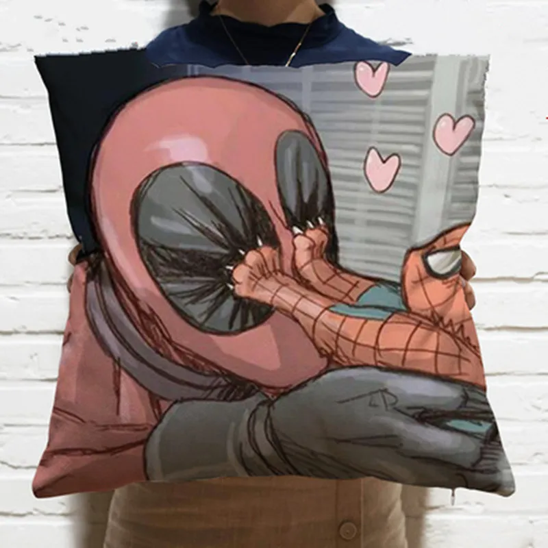 

Q Edition Deadpool Back Cushion Pillow Spider-Man Cartoon Office Waist Cushion Sofa Car Decor Fun Creative Living Room Gift M779