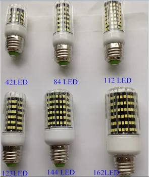 

high quality E14 E27 110V 2835 Lampada LED Lamp 220V 42LED 84LED 112LED 123LED 144LED 162LED lamp LED bulb LED spotlight
