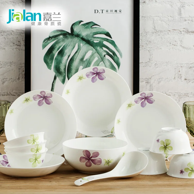 China dishes fresh Korean garland set practical family of 3 household