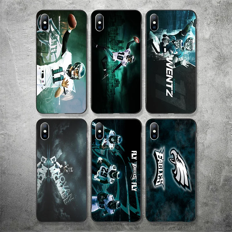 

Yinuoda Philadelphia Eagles Phone Case NFL Carson Wentz For iPhone DIY Picture Soft TPU Cover X XR XS MAX 7 8 7plus 6 6S 5S SE