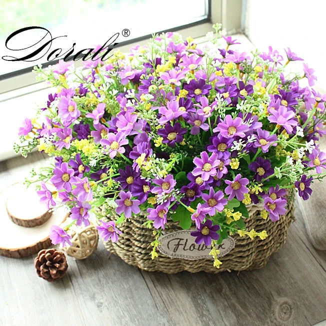 7 branch 1 Bouquet 28 heads cute silk daisy artificial decorative flower wedding flower bouquet home room table decoration