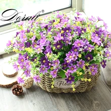 7 branch 1 Bouquet 28 heads cute silk daisy artificial decorative flower wedding flower bouquet home room table decoration