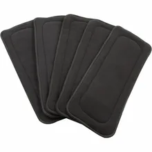 Washable Adult Diaper 5 Layers Bamboo Charcoal Cloth Nappy Liner Super Absorbent Reusable Incontinence Adult Diaper Insert Pad