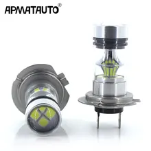 2X H7 светодиодный лампы Супер яркий 20SMD 3030 1200LM Противотуманные фары автомобиля 12 V 24 V Белый вождения дневные ходовые лампа автоматическая светодиодная H7 + преобразователь can-шины