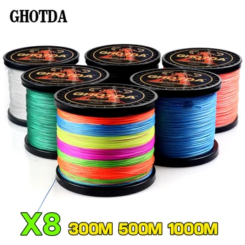

GHOTDA Multicolor 8 Strands 300M 500M 1000M PE Braid Fishing Line Sea Saltwater Weave