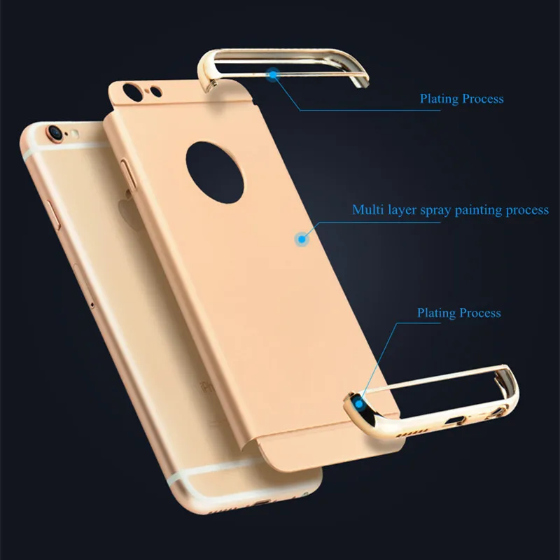 Роскошный Золотой Жесткий Чехол для iphone 7 6 6S 5 5S SE 8 X съемный чехол 3 в 1 iphone6 Plus XS|case