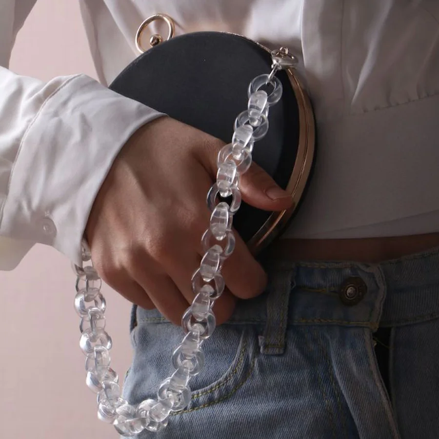 INS Acrylic Chains Bag Strap Shoulder Belt Resin Handbags Belt Purse Straps Handle Bag Accessories Bamboo Bag Acrylic Detachable
