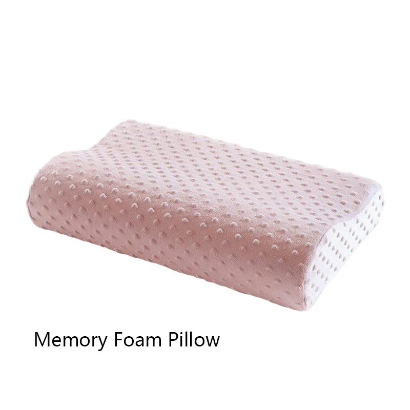 Ортопедическая подушка с эффектом памяти, массажер для ухода за здоровьем, для путешествий, для сна, латексная подушка для шеи, волокно, медленный отскок - Цвет: Розовый