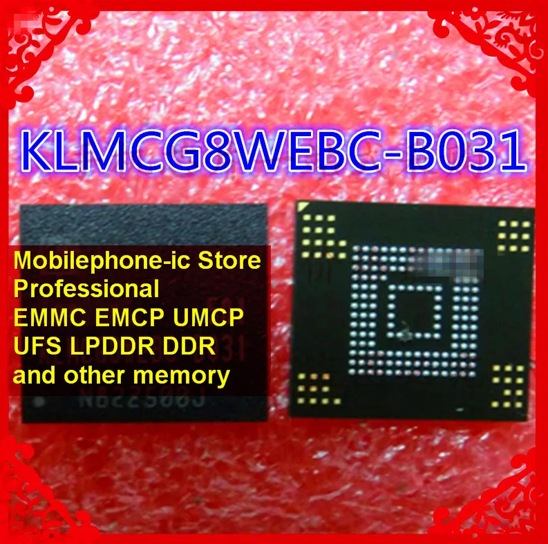 KLMCG8WEBC-B031 BGA153Ball EMMC5.0 5,0 64 Гб памяти мобильного телефона новые оригинальные и подержанные припаянные шары протестированы ОК